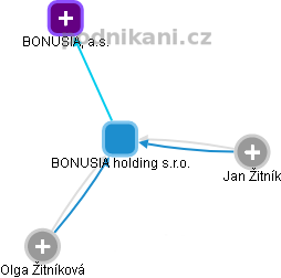 BONUSIA holding s.r.o. - náhled vizuálního zobrazení vztahů obchodního rejstříku