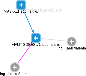 VIALIT SOBĚSLAV spol. s r. o. - náhled vizuálního zobrazení vztahů obchodního rejstříku