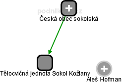Tělocvičná jednota Sokol Kožlany - náhled vizuálního zobrazení vztahů obchodního rejstříku