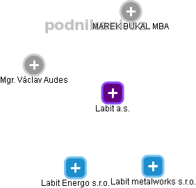 Labit a.s. - náhled vizuálního zobrazení vztahů obchodního rejstříku