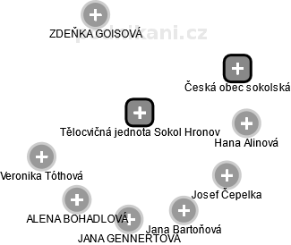 Tělocvičná jednota Sokol Hronov - náhled vizuálního zobrazení vztahů obchodního rejstříku
