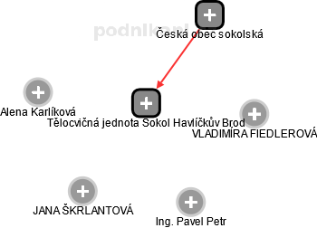 Tělocvičná jednota Sokol Havlíčkův Brod - náhled vizuálního zobrazení vztahů obchodního rejstříku