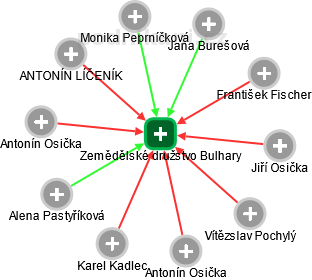 Zemědělské družstvo Bulhary - náhled vizuálního zobrazení vztahů obchodního rejstříku