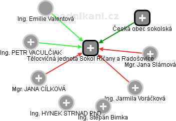 Tělocvičná jednota Sokol Říčany a Radošovice - náhled vizuálního zobrazení vztahů obchodního rejstříku