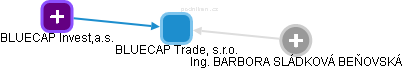 BLUECAP Trade, s.r.o. - náhled vizuálního zobrazení vztahů obchodního rejstříku