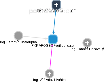 PKF APOGEO Verifica, s.r.o. - náhled vizuálního zobrazení vztahů obchodního rejstříku