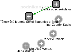 Tělocvičná jednota Sokol Šlapanice u Brna - náhled vizuálního zobrazení vztahů obchodního rejstříku