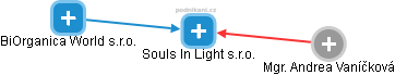 Souls In Light s.r.o. - náhled vizuálního zobrazení vztahů obchodního rejstříku
