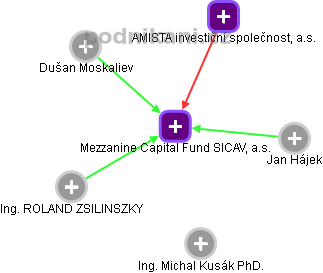 Mezzanine Capital Fund SICAV, a.s. - náhled vizuálního zobrazení vztahů obchodního rejstříku