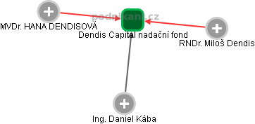 Dendis Capital nadační fond - náhled vizuálního zobrazení vztahů obchodního rejstříku