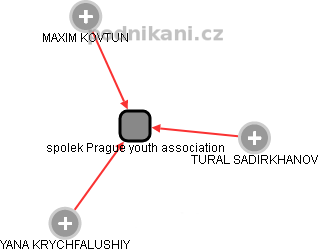spolek Prague youth association - náhled vizuálního zobrazení vztahů obchodního rejstříku
