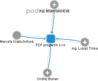 PDF progresiv s.r.o. - náhled vizuálního zobrazení vztahů obchodního rejstříku