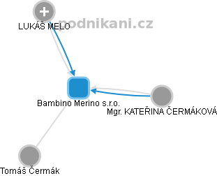 Bambino Merino s.r.o. - náhled vizuálního zobrazení vztahů obchodního rejstříku