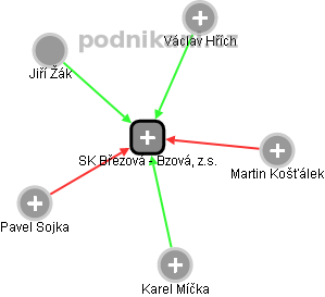 SK Březová - Bzová, z.s. - náhled vizuálního zobrazení vztahů obchodního rejstříku