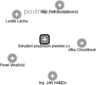 Sdružení pražských plavidel z.s. - náhled vizuálního zobrazení vztahů obchodního rejstříku