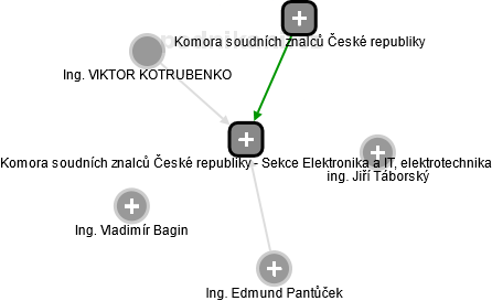 Komora soudních znalců České republiky - Sekce Elektronika a IT, elektrotechnika - náhled vizuálního zobrazení vztahů obchodního rejstříku