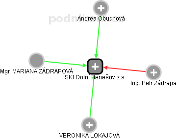 SKI Dolní Benešov, z.s. - náhled vizuálního zobrazení vztahů obchodního rejstříku
