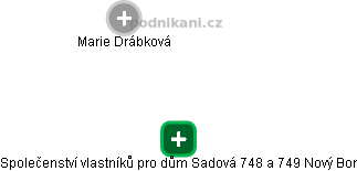 Společenství vlastníků pro dům Sadová 748 a 749 Nový Bor - náhled vizuálního zobrazení vztahů obchodního rejstříku