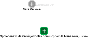 Společenství vlastníků jednotek domu čp.540/II, Mánesova, Cvikov - náhled vizuálního zobrazení vztahů obchodního rejstříku