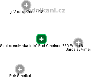Společenství vlastníků Pod Cihelnou 780 Praha 6 - náhled vizuálního zobrazení vztahů obchodního rejstříku