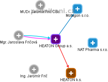 HEATON Group a.s. - náhled vizuálního zobrazení vztahů obchodního rejstříku