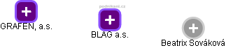 BLAG a.s. - náhled vizuálního zobrazení vztahů obchodního rejstříku