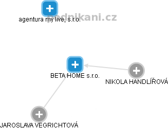 BETA HOME s.r.o. - náhled vizuálního zobrazení vztahů obchodního rejstříku