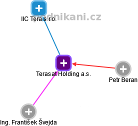 Terasat Holding a.s. - náhled vizuálního zobrazení vztahů obchodního rejstříku