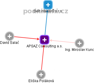 APSAZ Consulting a.s. - náhled vizuálního zobrazení vztahů obchodního rejstříku