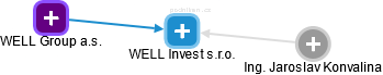 WELL Invest s.r.o. - náhled vizuálního zobrazení vztahů obchodního rejstříku