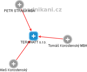 TERAWATT s.r.o. - náhled vizuálního zobrazení vztahů obchodního rejstříku