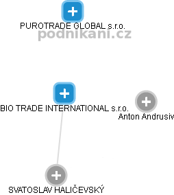 BIO TRADE INTERNATIONAL s.r.o. - náhled vizuálního zobrazení vztahů obchodního rejstříku