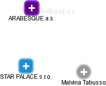STAR PALACE s.r.o. - náhled vizuálního zobrazení vztahů obchodního rejstříku