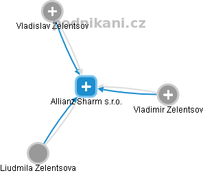 Allianz Sharm s.r.o. - náhled vizuálního zobrazení vztahů obchodního rejstříku