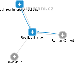 Reality JaK s.r.o. - náhled vizuálního zobrazení vztahů obchodního rejstříku