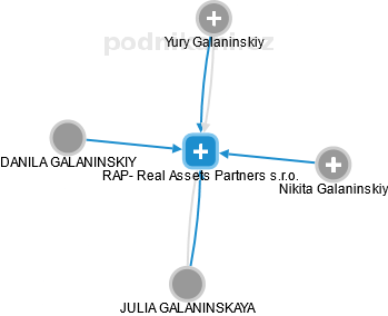 RAP- Real Assets Partners s.r.o. - náhled vizuálního zobrazení vztahů obchodního rejstříku