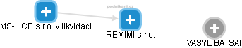 REMIMI s.r.o. - náhled vizuálního zobrazení vztahů obchodního rejstříku