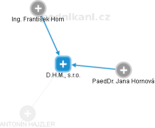 D.H.M., s.r.o. - náhled vizuálního zobrazení vztahů obchodního rejstříku