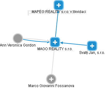 MAGO REALITY s.r.o. - náhled vizuálního zobrazení vztahů obchodního rejstříku