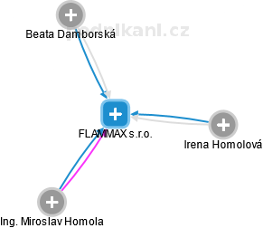 FLAMMAX s.r.o. - náhled vizuálního zobrazení vztahů obchodního rejstříku