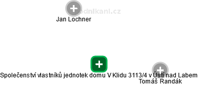 Společenství vlastníků jednotek domu V Klidu 3113/4 v Ústí nad Labem - náhled vizuálního zobrazení vztahů obchodního rejstříku