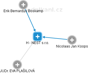 H - NEST s.r.o. - náhled vizuálního zobrazení vztahů obchodního rejstříku