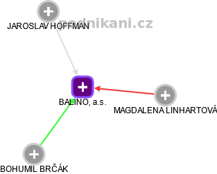 BALINO, a.s. - náhled vizuálního zobrazení vztahů obchodního rejstříku