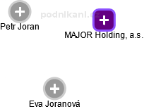MAJOR Holding, a.s. - náhled vizuálního zobrazení vztahů obchodního rejstříku