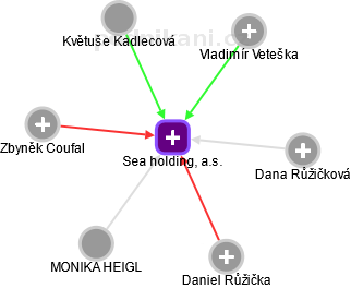 Sea holding, a.s. - náhled vizuálního zobrazení vztahů obchodního rejstříku