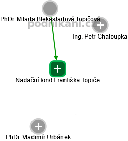 Nadační fond Františka Topiče - náhled vizuálního zobrazení vztahů obchodního rejstříku