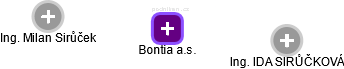 Bontia a.s. - náhled vizuálního zobrazení vztahů obchodního rejstříku