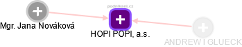 HOPI POPI,  a.s. - náhled vizuálního zobrazení vztahů obchodního rejstříku