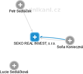 SEKO REAL INVEST, s.r.o. - náhled vizuálního zobrazení vztahů obchodního rejstříku