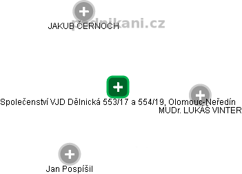 Společenství VJD Dělnická 553/17 a 554/19, Olomouc-Neředín - náhled vizuálního zobrazení vztahů obchodního rejstříku